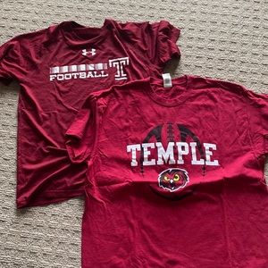 Temple football fan bundle of 2 tshirts